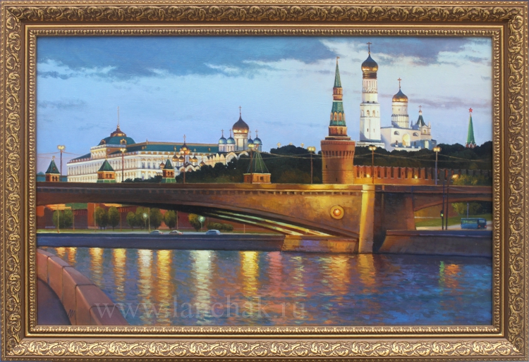 Большой Устьинский мост, Москва. Картина маслом