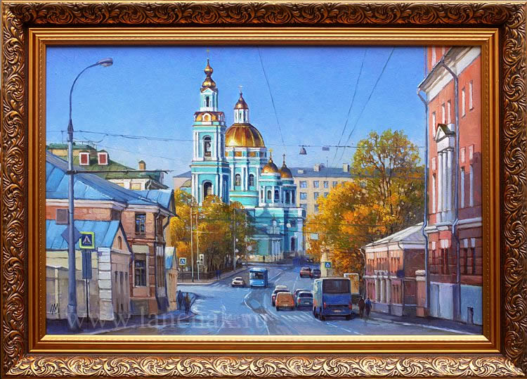 Картина с видом Москвы маслом на холсте художника Ланчака