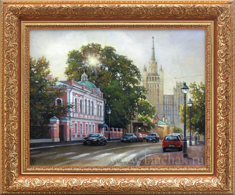 Улица Большая Никитская летом. Картина маслом