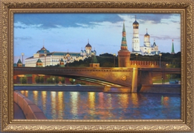 Большой Устьинский мост, москва. Картина маслом
