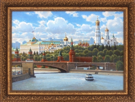 Летний день в Москве. Кремль. Картина маслом
