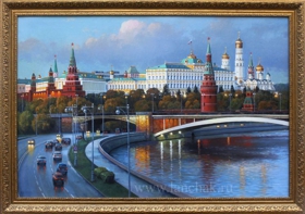 Вечерний вид на Кремль. Картина
