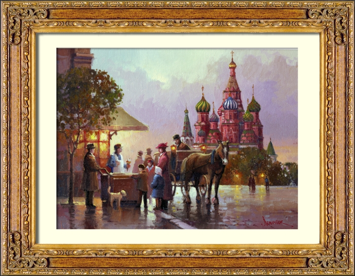 Старая Москва. Картина маслом на холсте
