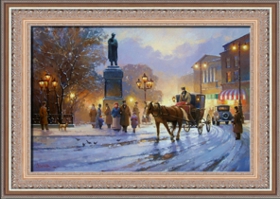 Старая Москва. Зима. Картина маслом