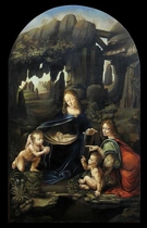 Дева Мария в гроте. Картина маслом