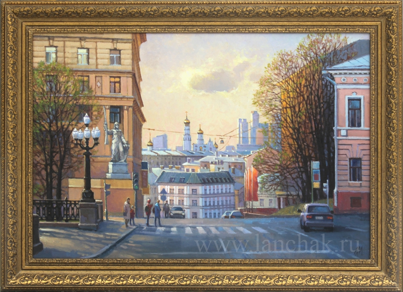 Вечерний вид на Московский Кремль и Большой Каменный мост