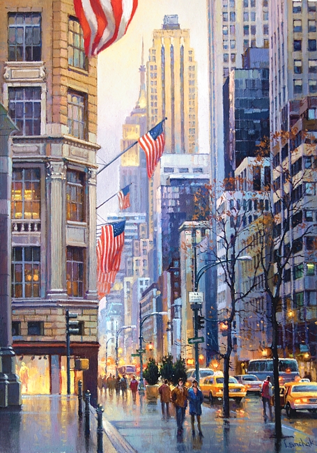 Пятая авеню в Манхеттене, картина маслом