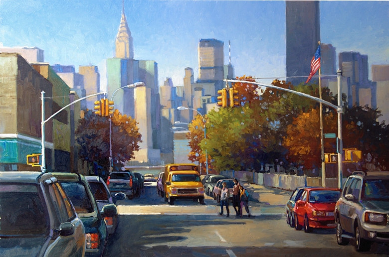 Вид из района Квинс на Манхеттен