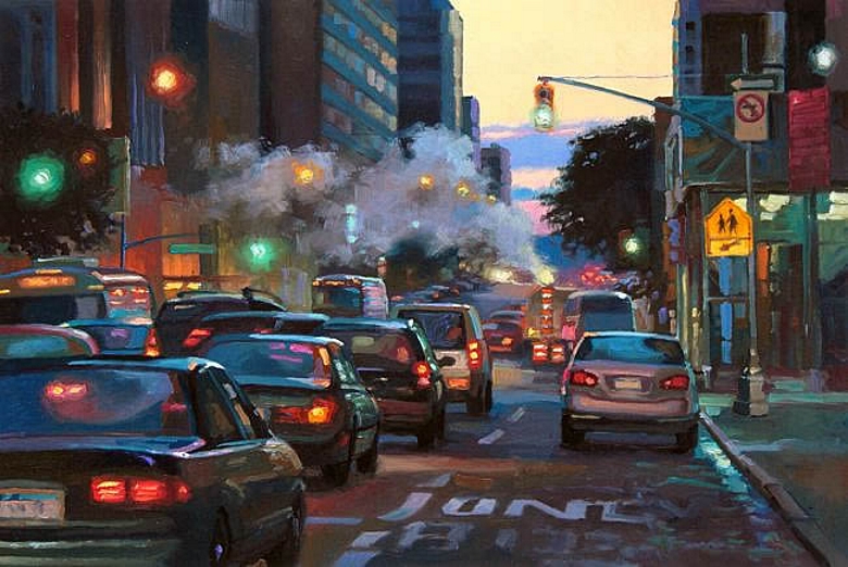 Вечерний Манхеттен, Картина маслом на холсте