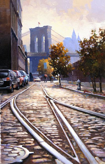 Картина вечерний вид на Кремль зимой. Холст, масло