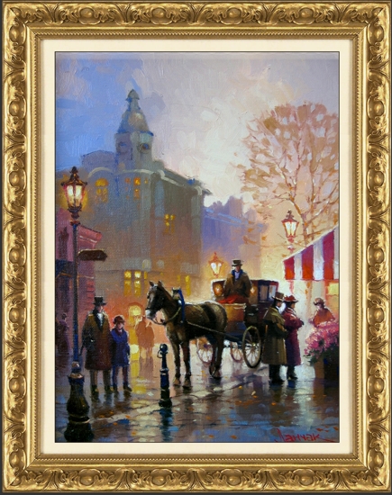 Арбатская сценка, картина маслом