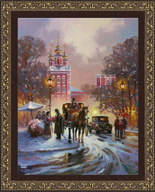 Девичье Поле, городской пейзаж, картина маслом