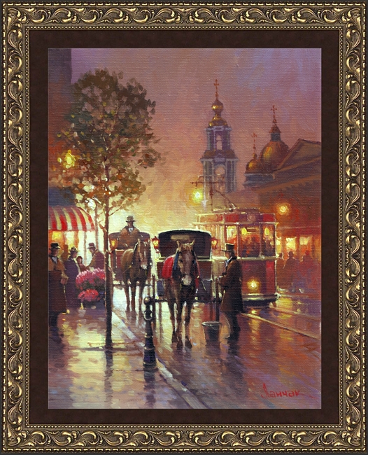 Поздний вечер, картина маслом