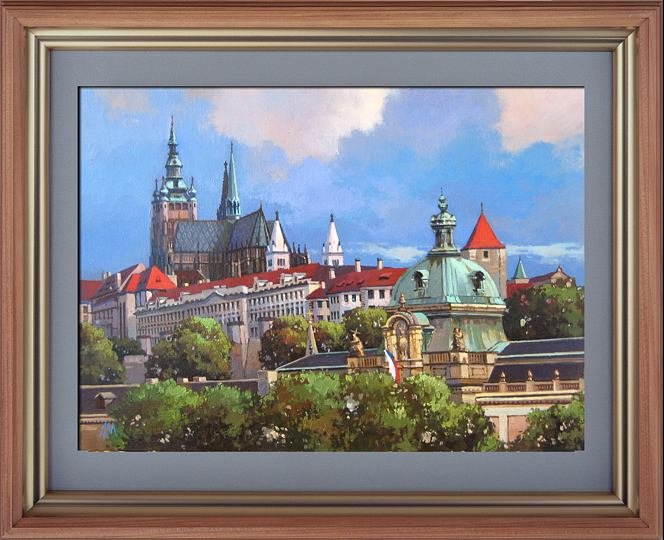 Прага, Градчаны. Картина художника маслом