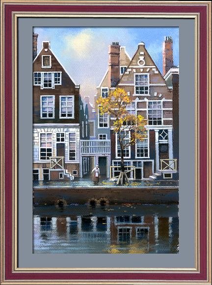 Осень в Москве. Картина маслом на холсте